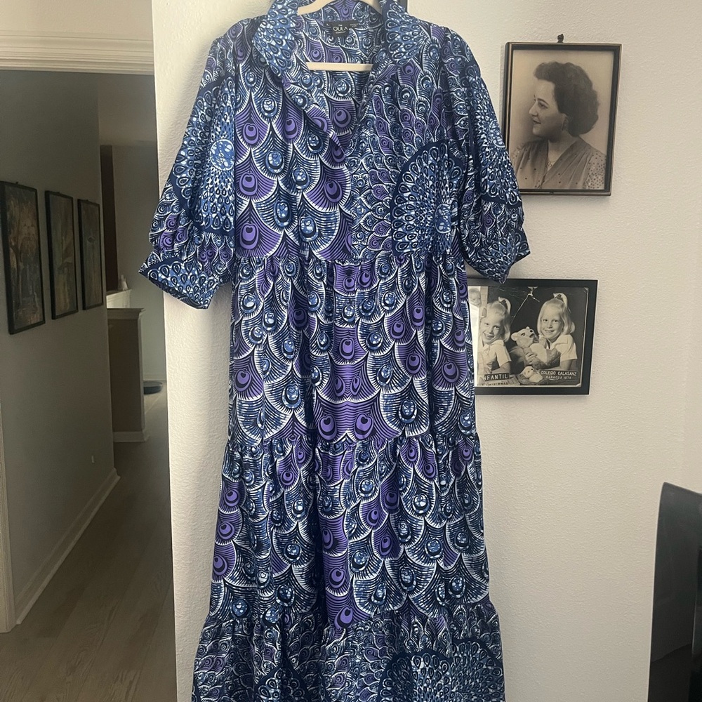 Elegant Blue and Purple Women's Dress